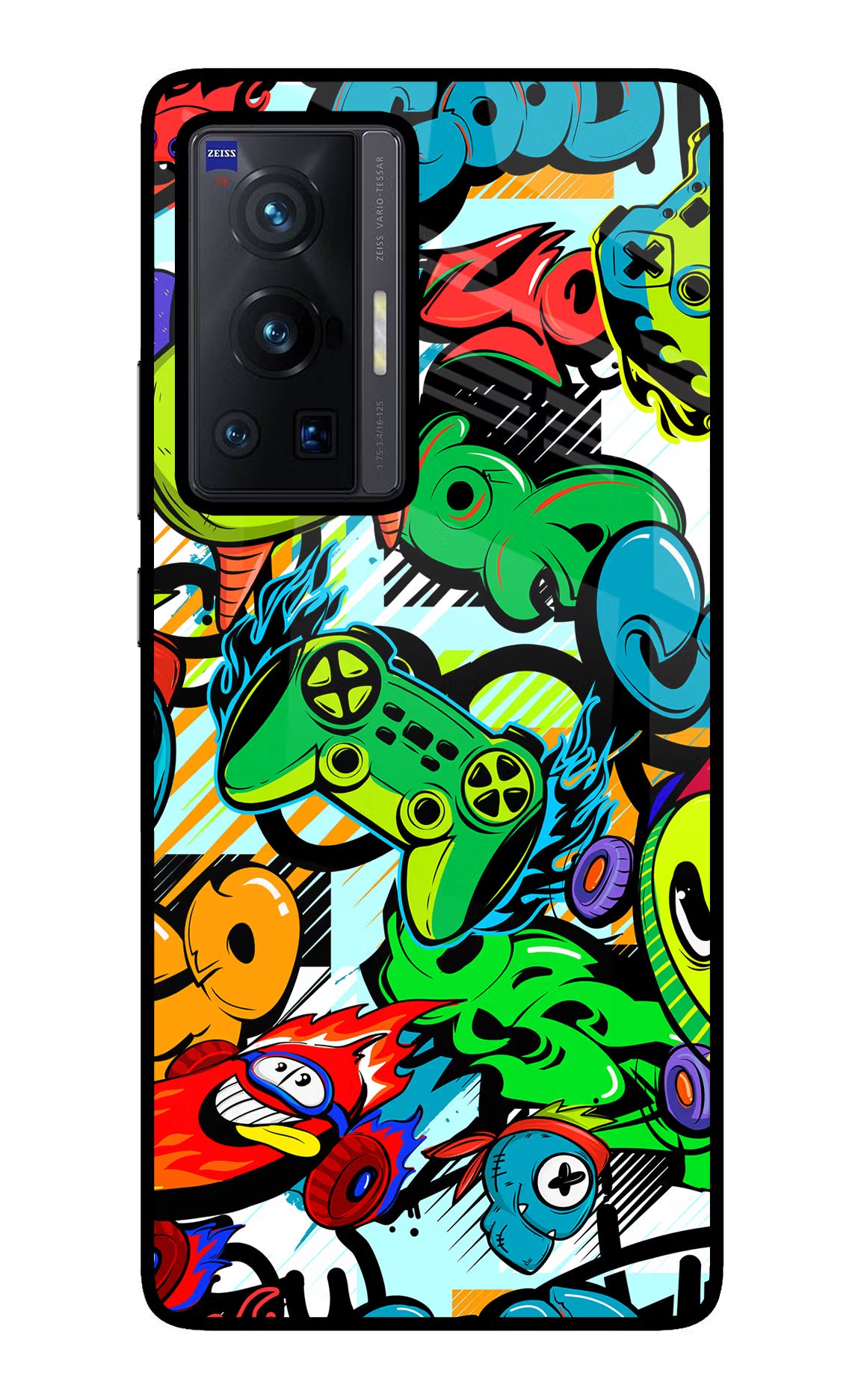 Game Doodle Vivo X70 Pro Back Cover - Game Doodle Vivo X70 Pro Glass Case Back Cover by Casekaro Game Doodle Vivo X70 Pro Glass Case Back Cover by Casekaro