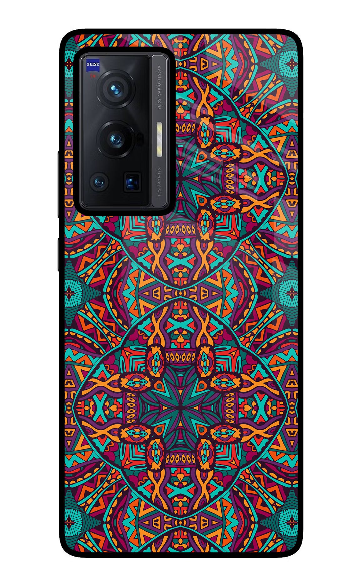 Colour Mandala Vivo X70 Pro Back Cover - Colour Mandala Vivo X70 Pro Glass Case Back Cover by Casekaro Colour Mandala Vivo X70 Pro Glass Case Back Cover by Casekaro