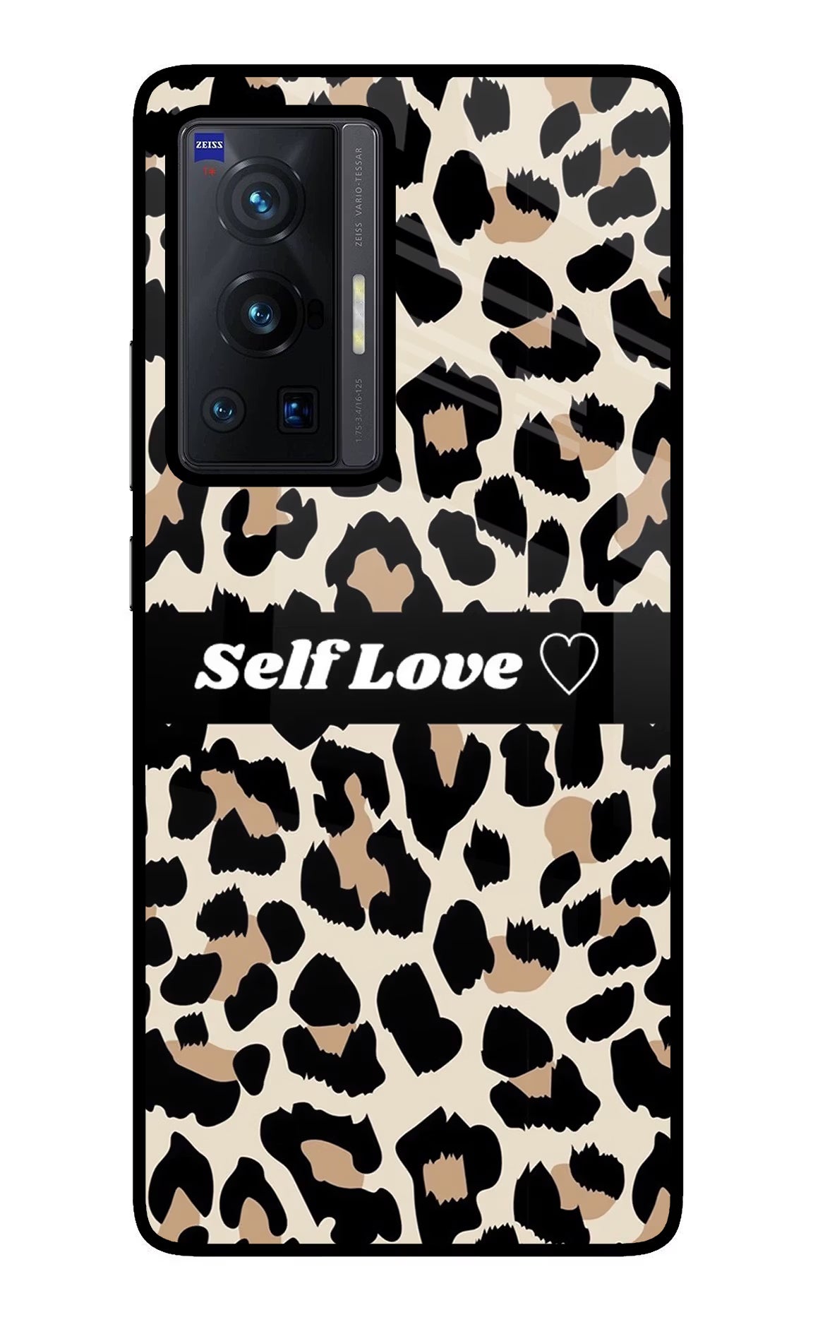 Leopard Print Self Love Vivo X70 Pro Back Cover - Leopard Print Self Love Vivo X70 Pro Glass Case Back Cover by Casekaro Leopard Print Self Love Vivo X70 Pro Glass Case Back Cover by Casekaro
