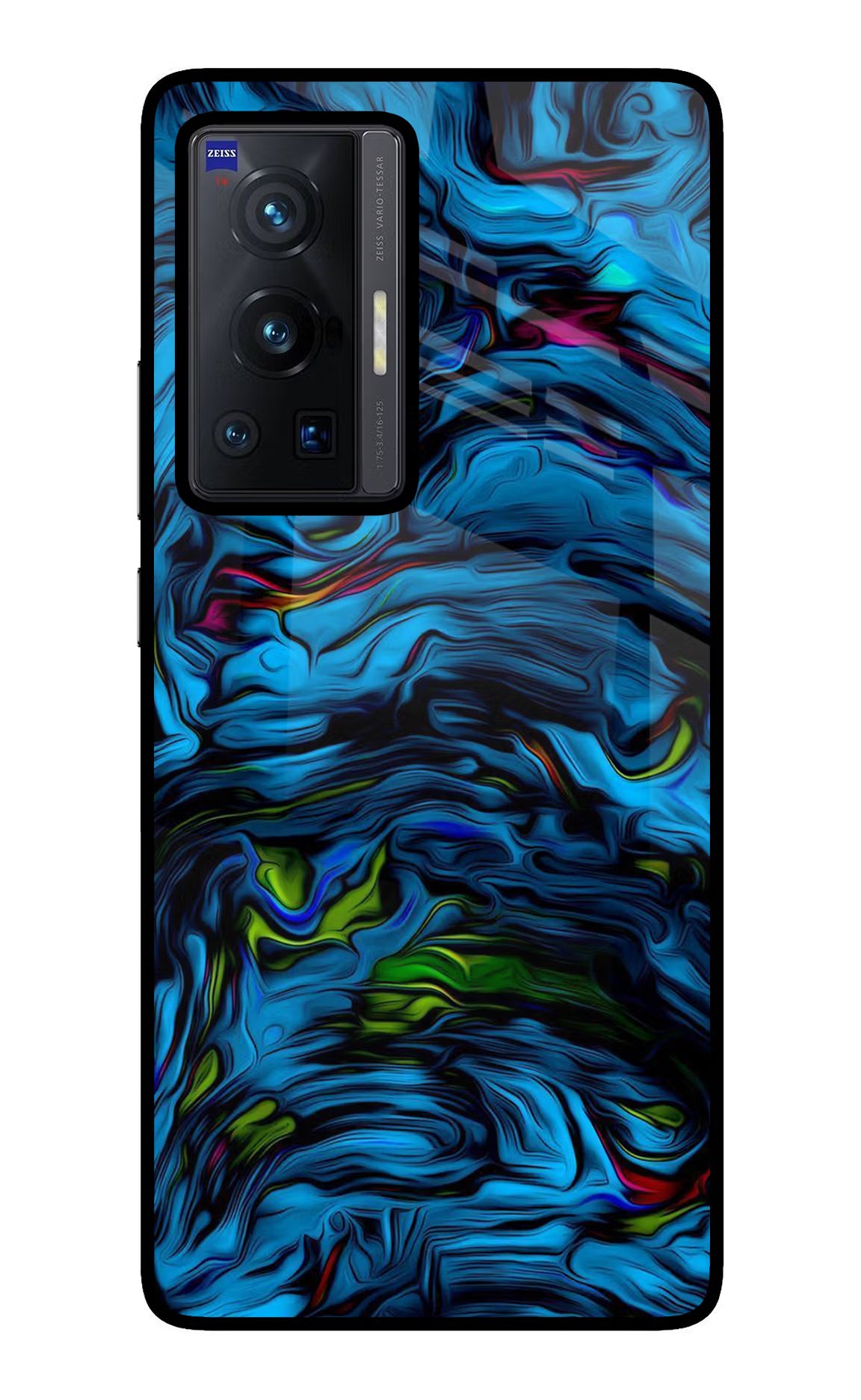 Dark Blue Abstract Vivo X70 Pro Back Cover - Dark Blue Abstract Vivo X70 Pro Glass Case Back Cover by Casekaro Dark Blue Abstract Vivo X70 Pro Glass Case Back Cover by Casekaro