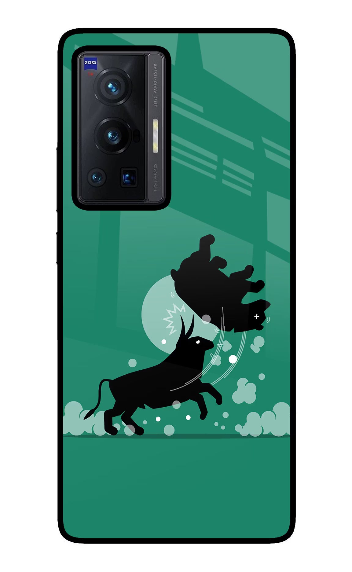 Bull Conqueror Vivo X70 Pro Back Cover - Bull Conqueror Vivo X70 Pro Glass Case Back Cover by Casekaro Bull Conqueror Vivo X70 Pro Glass Case Back Cover by Casekaro