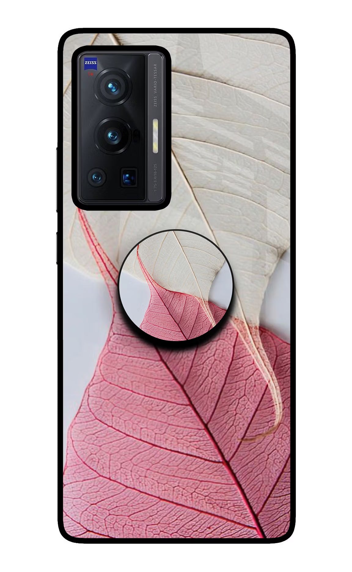 White Pink Leaf Vivo X70 Pro Pop Case - White Pink Leaf Vivo X70 Pro Pop Case by Casekaro White Pink Leaf Vivo X70 Pro Pop Case by Casekaro