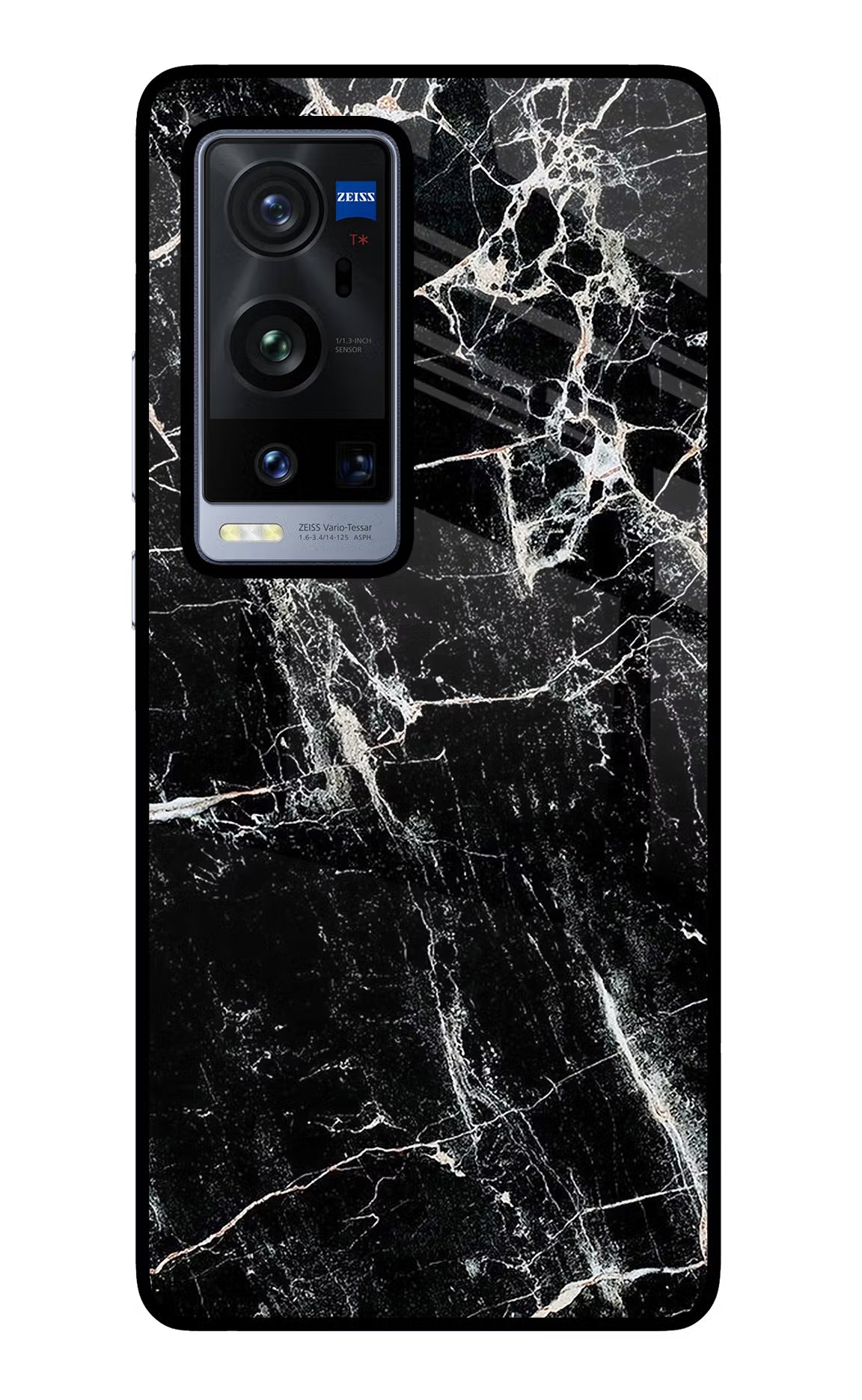 Black Marble Texture Vivo X60 Pro+ Back Cover - Black Marble Texture Vivo X60 Pro+ Glass Case Back Cover by Casekaro Black Marble Texture Vivo X60 Pro+ Glass Case Back Cover by Casekaro