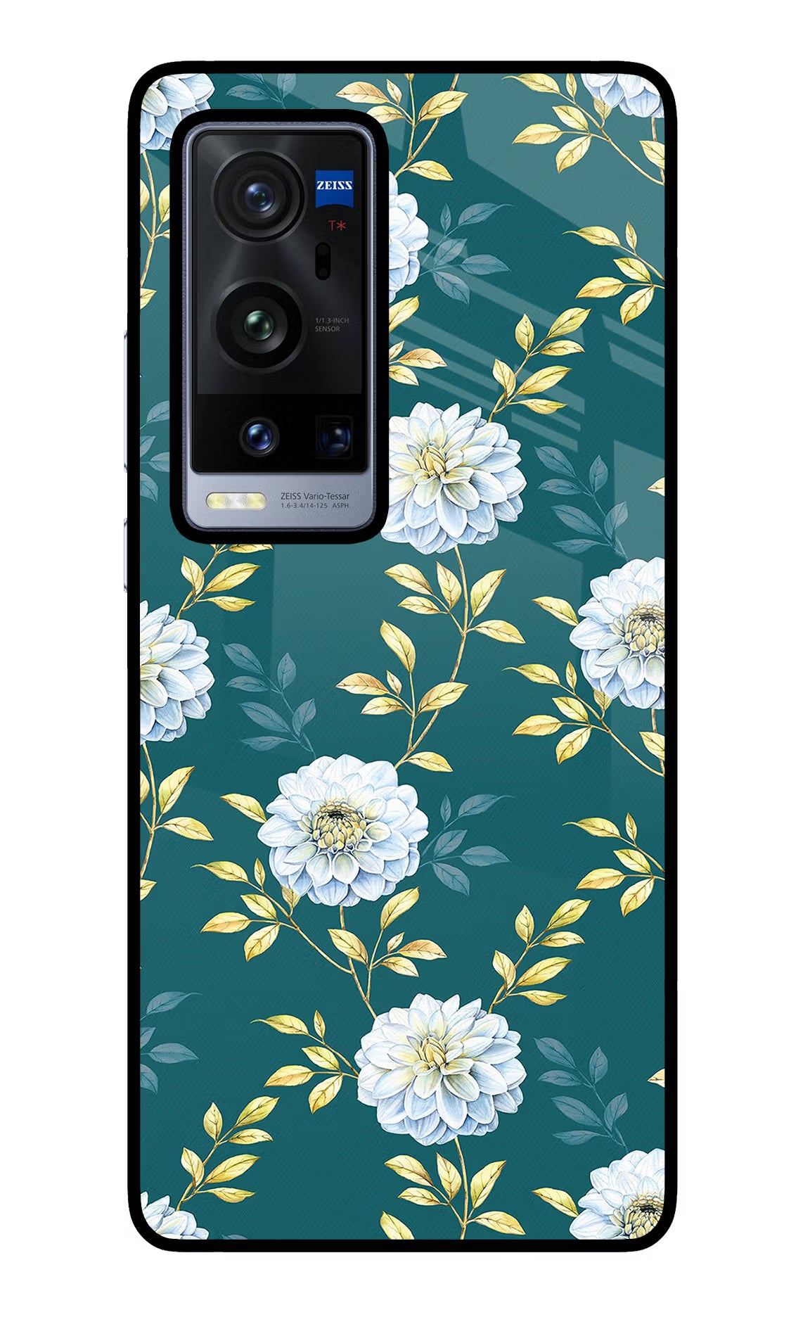 Flowers Vivo X60 Pro+ Glass Case - Flowers Vivo X60 Pro+ Glass Case Flowers Vivo X60 Pro+ Glass Case