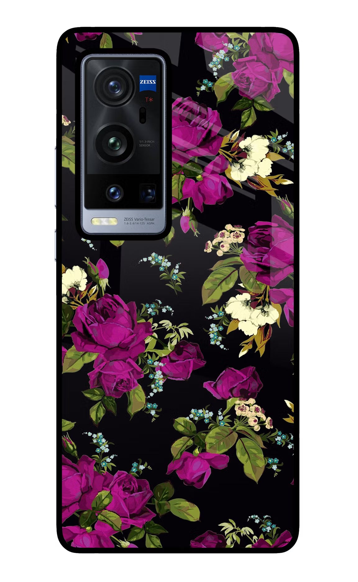 Flowers Vivo X60 Pro+ Back Cover - Flowers Vivo X60 Pro+ Glass Case Back Cover by Casekaro Flowers Vivo X60 Pro+ Glass Case Back Cover by Casekaro