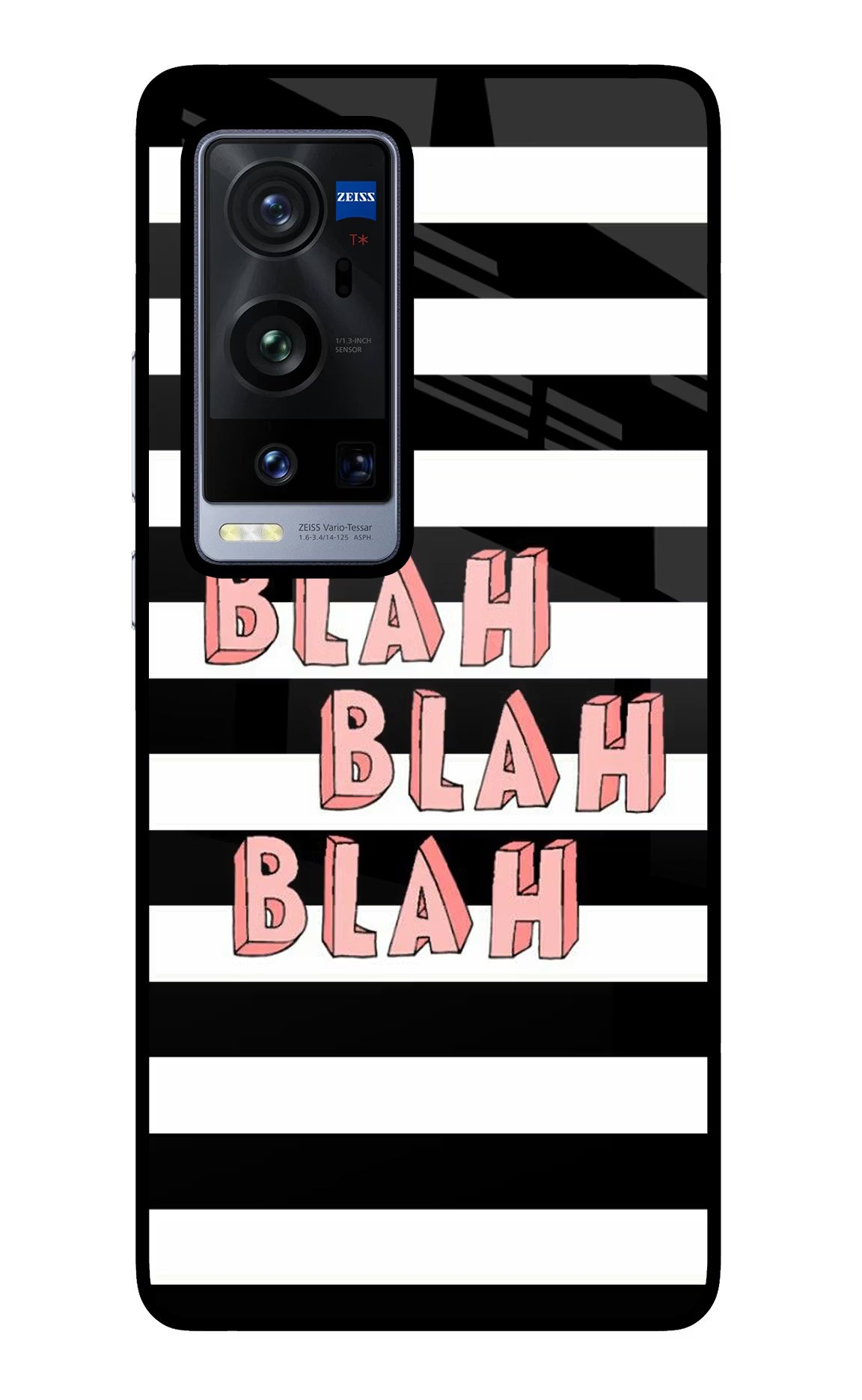 Blah Blah Blah Vivo X60 Pro+ Back Cover - Blah Blah Blah Vivo X60 Pro+ Glass Case Back Cover by Casekaro Blah Blah Blah Vivo X60 Pro+ Glass Case Back Cover by Casekaro
