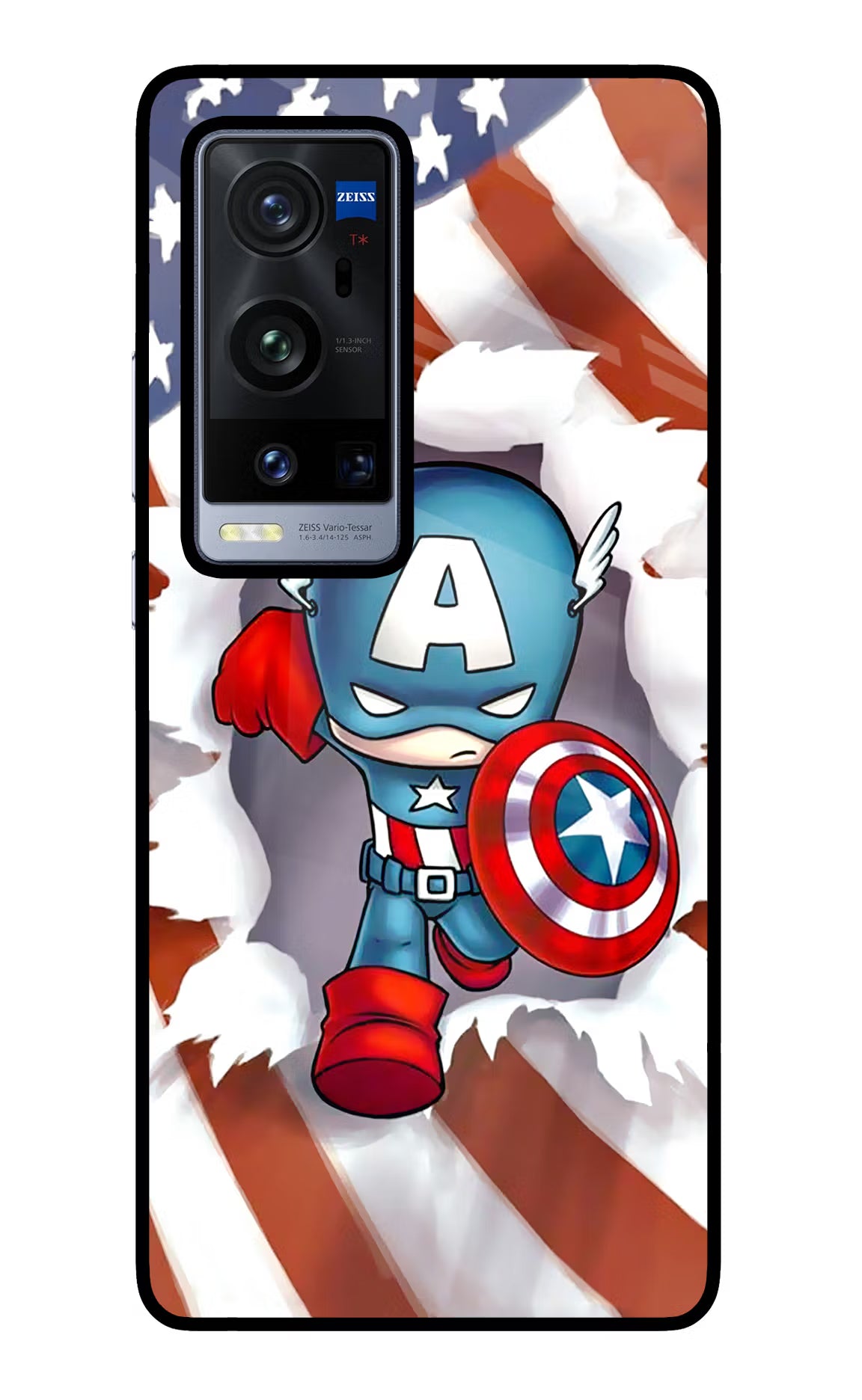 Captain America Vivo X60 Pro+ Glass Case - Captain America Vivo X60 Pro+ Glass Case Captain America Vivo X60 Pro+ Glass Case