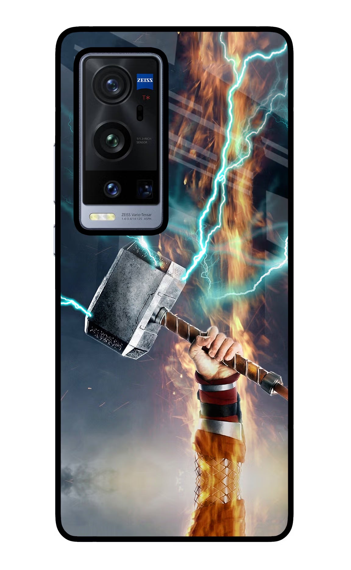 Thor Hammer Mjolnir Vivo X60 Pro+ Back Cover - Thor Hammer Mjolnir Vivo X60 Pro+ Glass Case Back Cover by Casekaro Thor Hammer Mjolnir Vivo X60 Pro+ Glass Case Back Cover by Casekaro