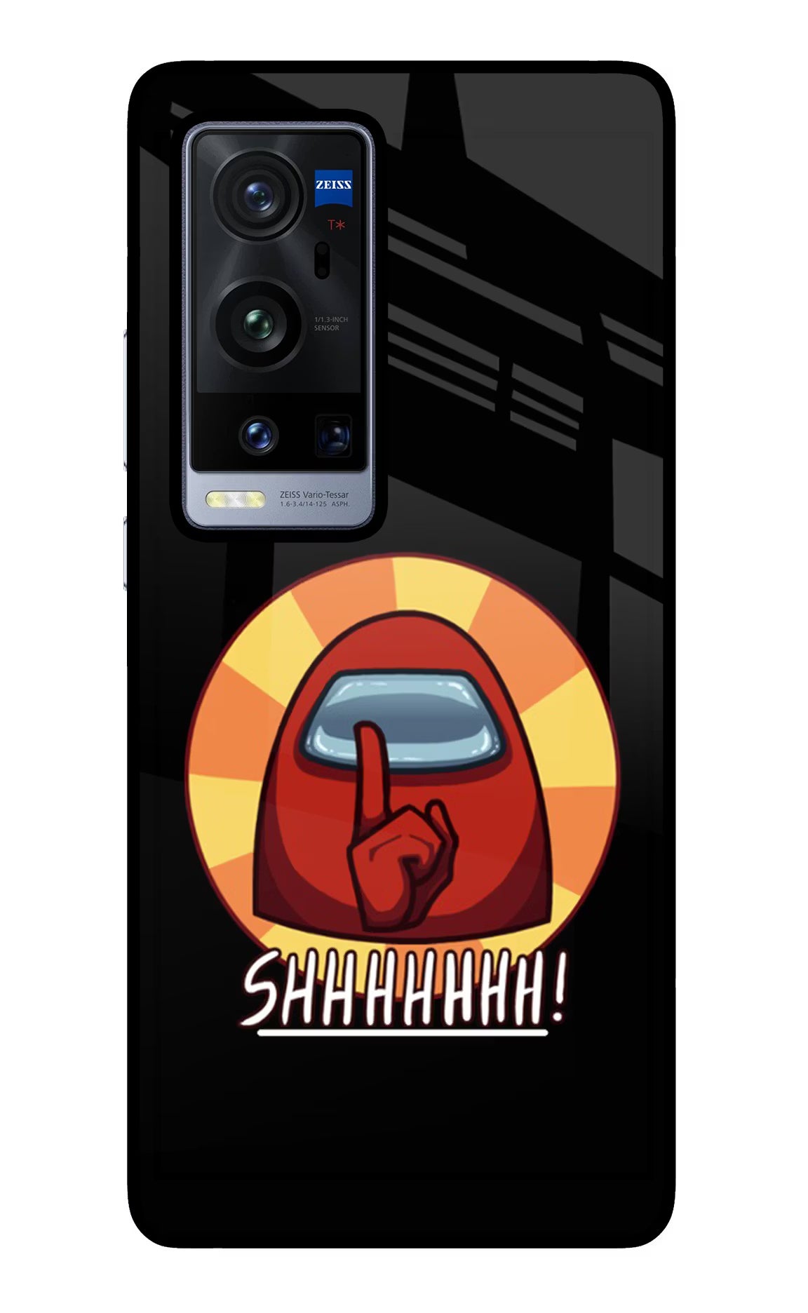 Among Us Shhh! Vivo X60 Pro+ Back Cover - Among Us Shhh! Vivo X60 Pro+ Glass Case Back Cover by Casekaro Among Us Shhh! Vivo X60 Pro+ Glass Case Back Cover by Casekaro