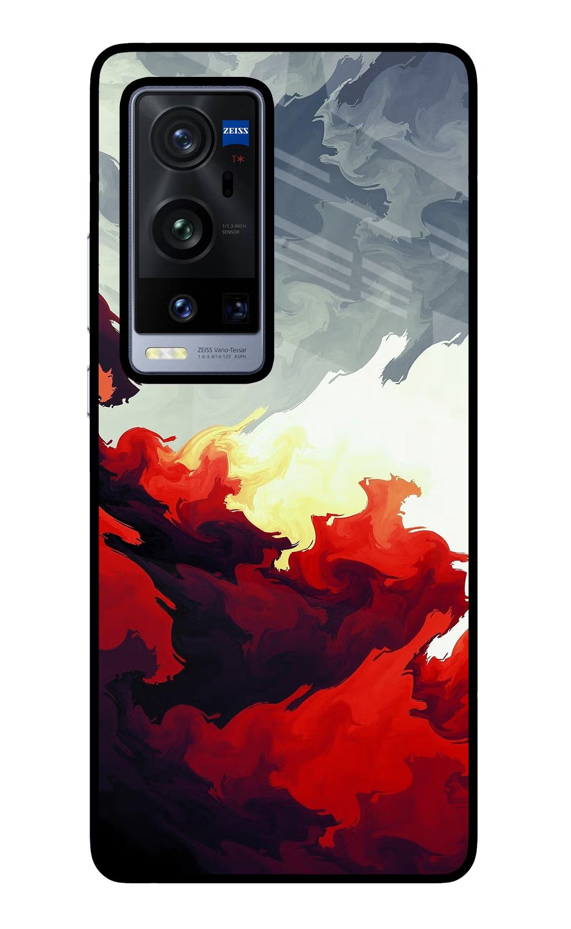 Fire Cloud Vivo X60 Pro+ Back Cover - Fire Cloud Vivo X60 Pro+ Glass Case Back Cover by Casekaro Fire Cloud Vivo X60 Pro+ Glass Case Back Cover by Casekaro