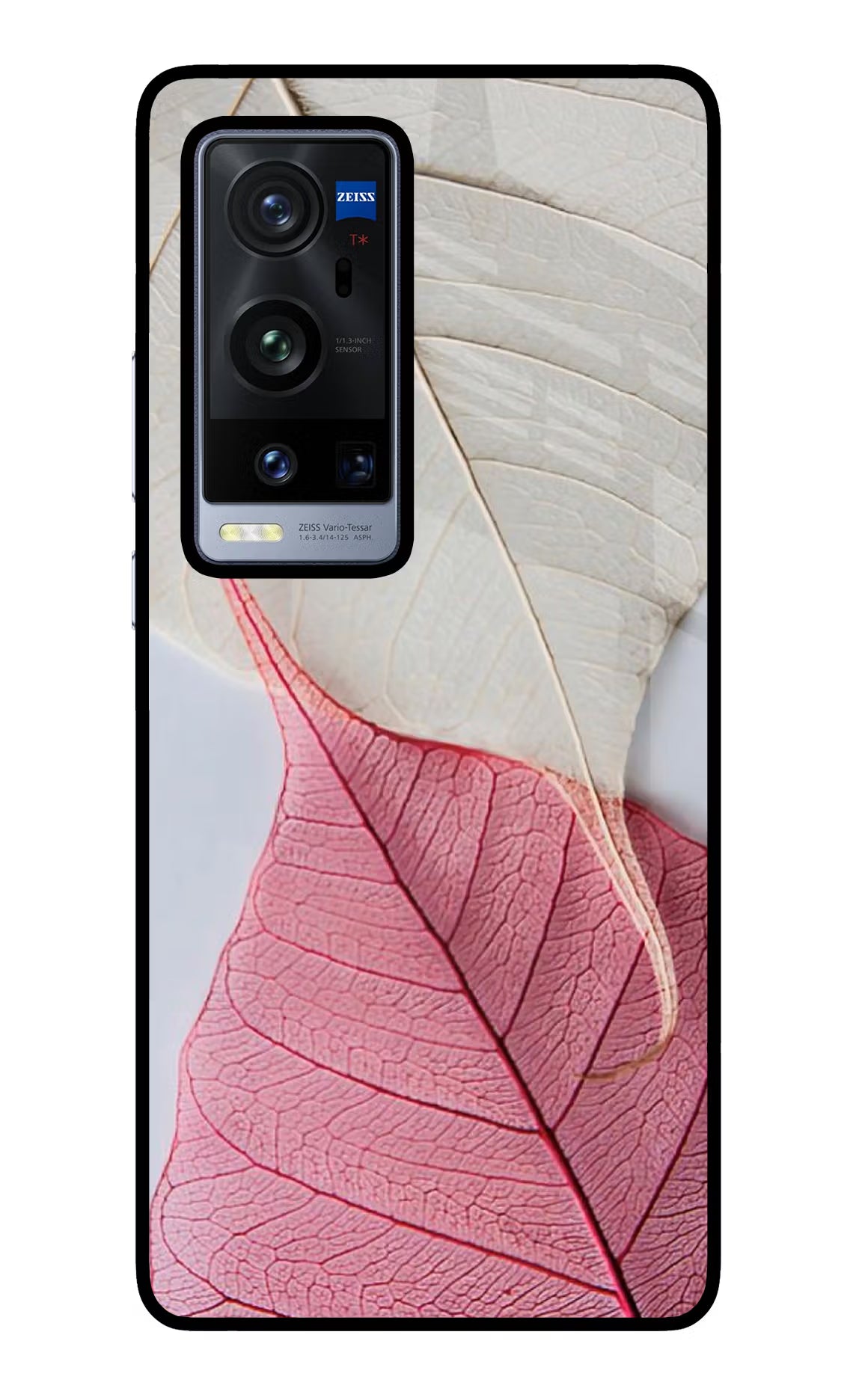 White Pink Leaf Vivo X60 Pro+ Glass Case - White Pink Leaf Vivo X60 Pro+ Glass Case White Pink Leaf Vivo X60 Pro+ Glass Case
