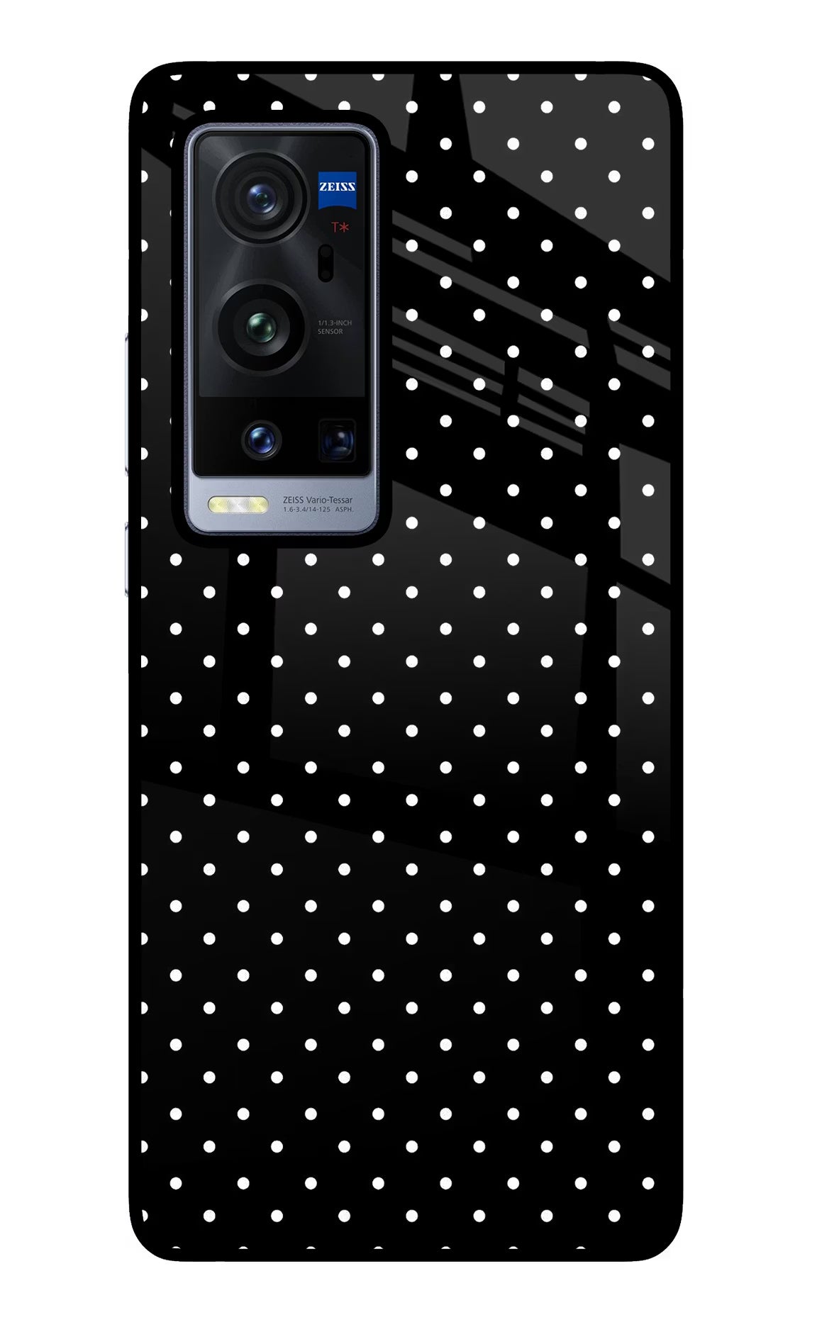 White Dots Vivo X60 Pro+ Back Cover - White Dots Vivo X60 Pro+ Glass Case Back Cover by Casekaro White Dots Vivo X60 Pro+ Glass Case Back Cover by Casekaro