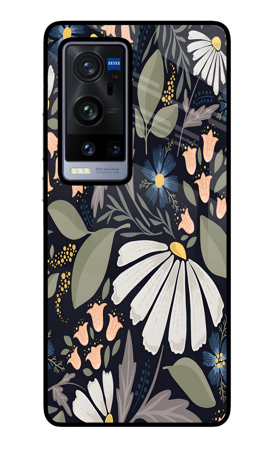 Flowers Art Vivo X60 Pro+ Back Cover - Flowers Art Vivo X60 Pro+ Glass Case Back Cover by Casekaro Flowers Art Vivo X60 Pro+ Glass Case Back Cover by Casekaro