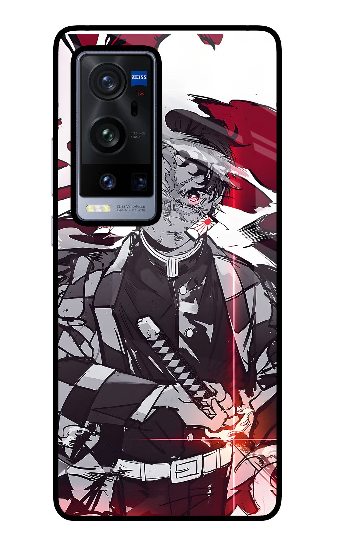 Demon Slayer Vivo X60 Pro+ Back Cover - Demon Slayer Vivo X60 Pro+ Glass Case Back Cover by Casekaro Demon Slayer Vivo X60 Pro+ Glass Case Back Cover by Casekaro