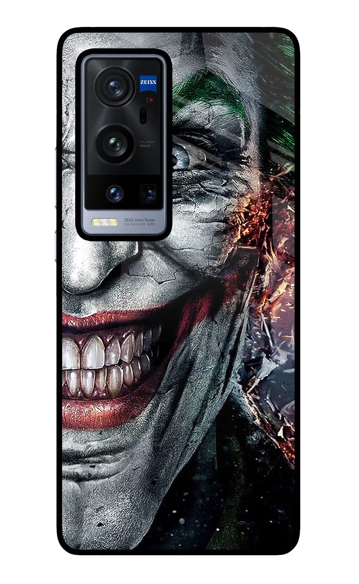 Joker Cam Vivo X60 Pro+ Back Cover - Joker Cam Vivo X60 Pro+ Glass Case Back Cover by Casekaro Joker Cam Vivo X60 Pro+ Glass Case Back Cover by Casekaro