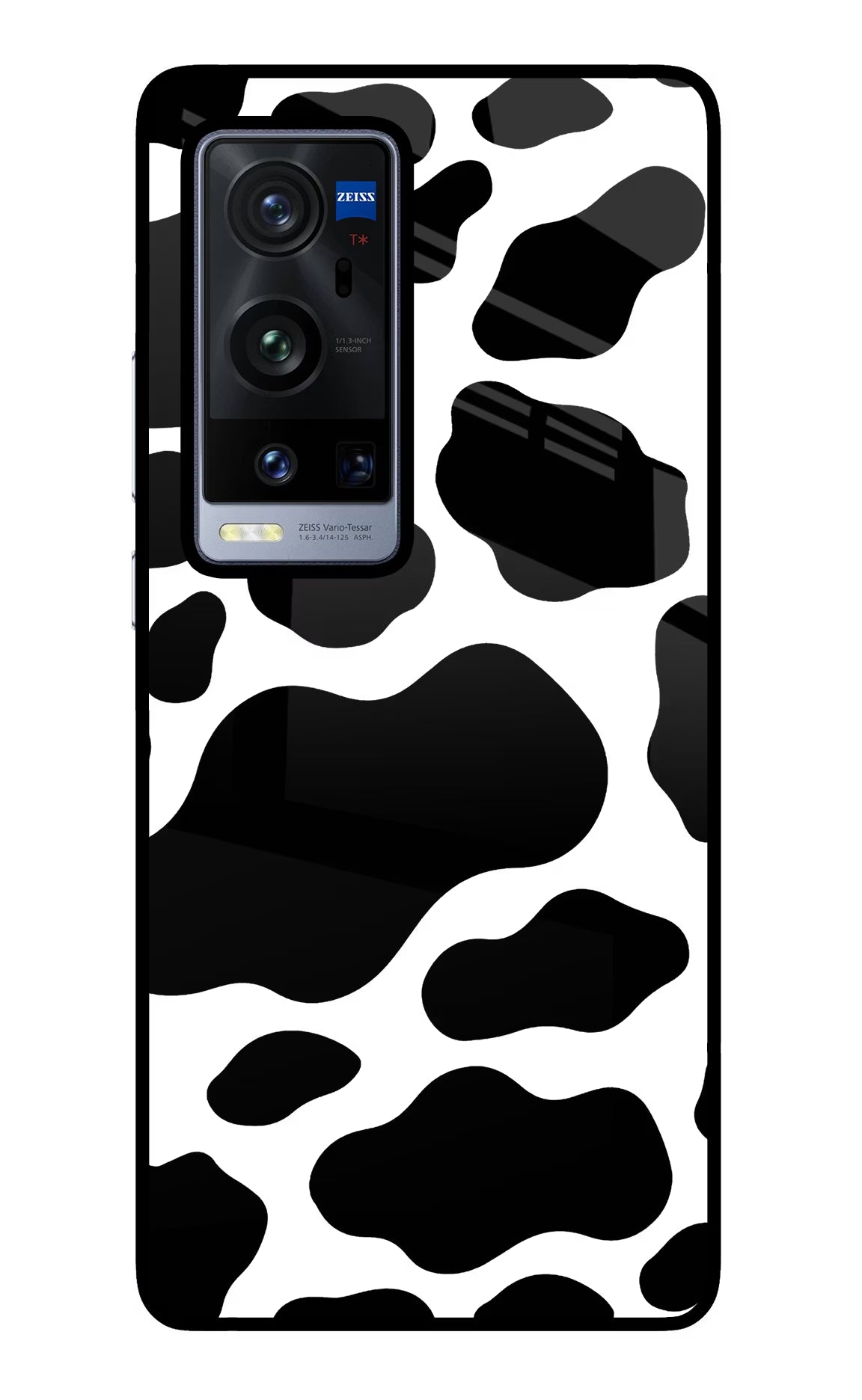 Cow Spots Vivo X60 Pro+ Back Cover - Cow Spots Vivo X60 Pro+ Glass Case Back Cover by Casekaro Cow Spots Vivo X60 Pro+ Glass Case Back Cover by Casekaro