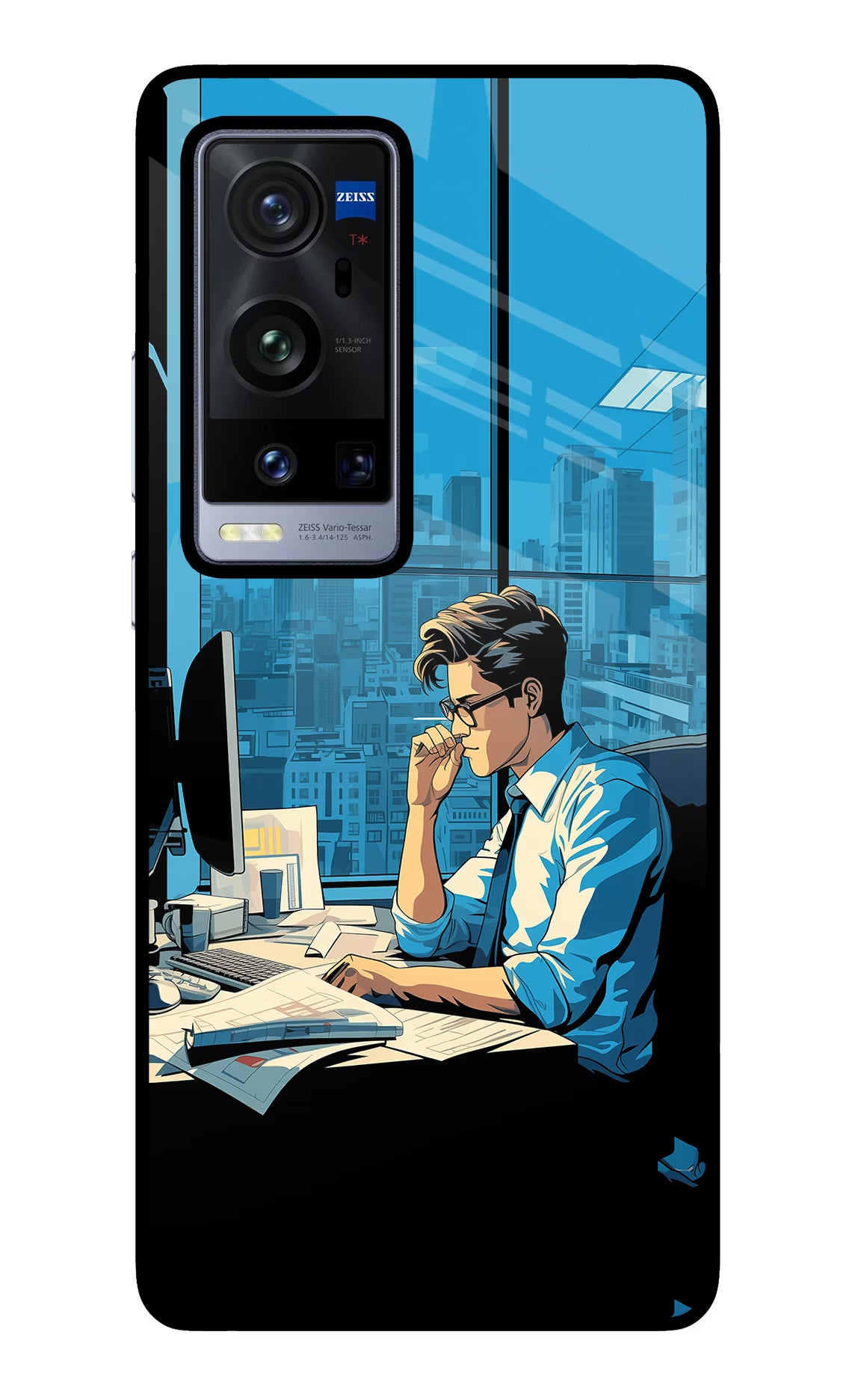 Focused Hustler (AI Generated) Vivo X60 Pro+ Back Cover - Focused Hustler (AI Generated) Vivo X60 Pro+ Glass Case Back Cover by Casekaro Focused Hustler (AI Generated) Vivo X60 Pro+ Glass Case Back Cover by Casekaro