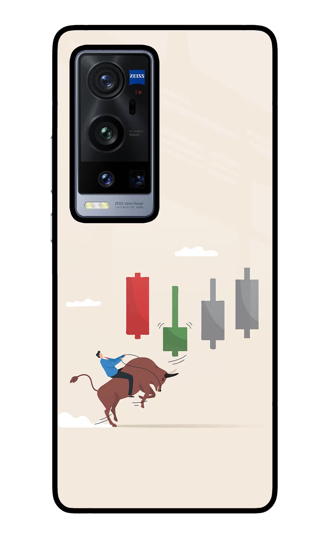 Bull Trading Momentum Vivo X60 Pro+ Back Cover - Bull Trading Momentum Vivo X60 Pro+ Glass Case Back Cover by Casekaro Bull Trading Momentum Vivo X60 Pro+ Glass Case Back Cover by Casekaro