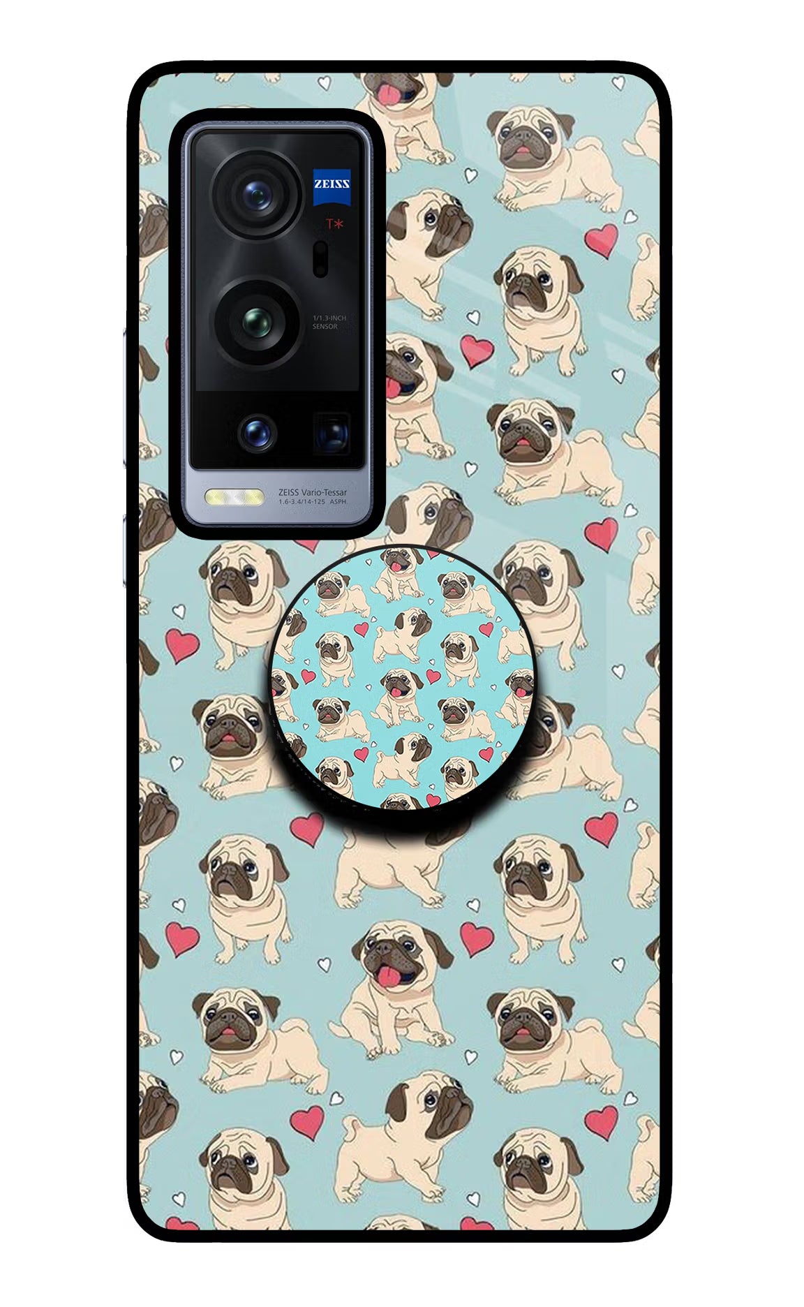 Pug Dog Vivo X60 Pro+ Glass Case - Pug Dog Vivo X60 Pro+ Glass Case Pug Dog Vivo X60 Pro+ Glass Case