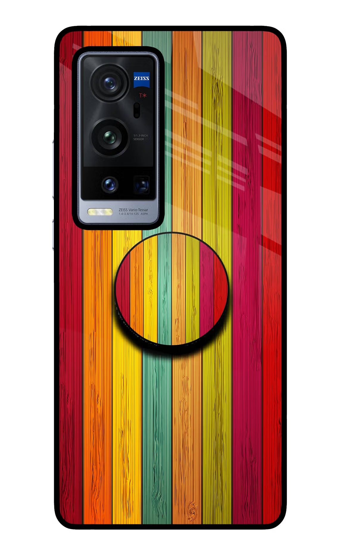 Multicolor Wooden Vivo X60 Pro+ Pop Case - Multicolor Wooden Vivo X60 Pro+ Pop Case by Casekaro Multicolor Wooden Vivo X60 Pro+ Pop Case by Casekaro