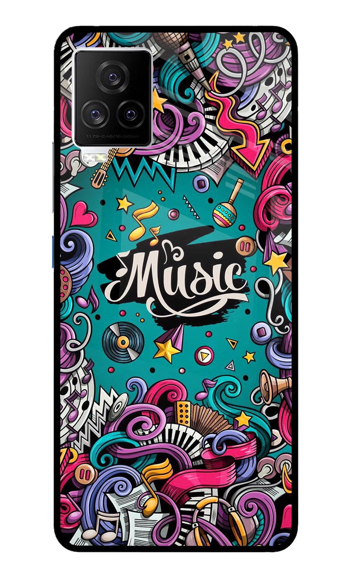 Music Graffiti iQOO 7 Legend 5G Glass Case - Music Graffiti iQOO 7 Legend 5G Glass Case Music Graffiti iQOO 7 Legend 5G Glass Case
