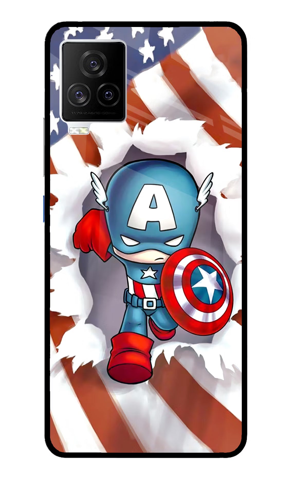 Captain America iQOO 7 Legend 5G Back Cover - Captain America iQOO 7 Legend 5G Glass Case Back Cover by Casekaro Captain America iQOO 7 Legend 5G Glass Case Back Cover by Casekaro