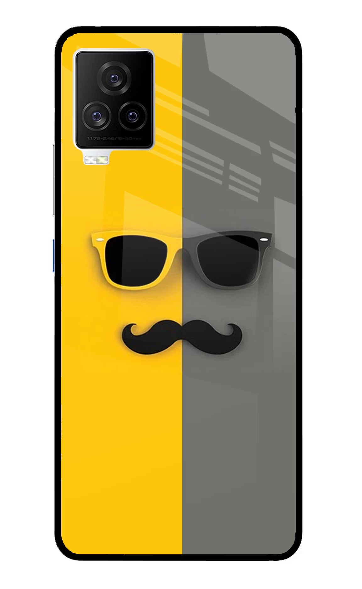 Sunglasses with Mustache iQOO 7 Legend 5G Back Cover - Sunglasses with Mustache iQOO 7 Legend 5G Glass Case Back Cover by Casekaro Sunglasses with Mustache iQOO 7 Legend 5G Glass Case Back Cover by Casekaro