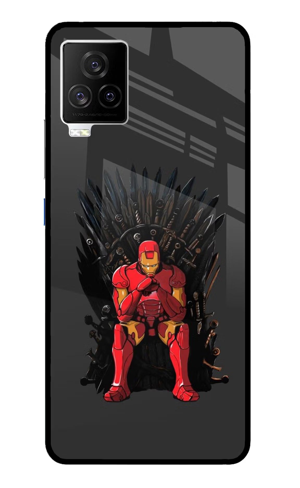 Ironman Throne iQOO 7 Legend 5G Back Cover - Ironman Throne iQOO 7 Legend 5G Glass Case Back Cover by Casekaro Ironman Throne iQOO 7 Legend 5G Glass Case Back Cover by Casekaro