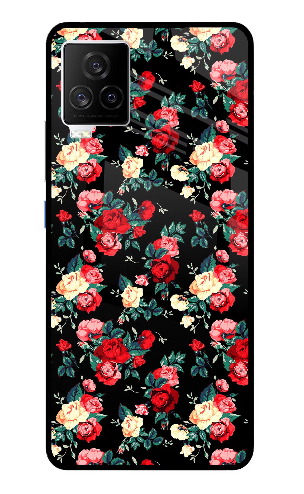Rose Pattern iQOO 7 Legend 5G Glass Case - Rose Pattern iQOO 7 Legend 5G Glass Case Rose Pattern iQOO 7 Legend 5G Glass Case