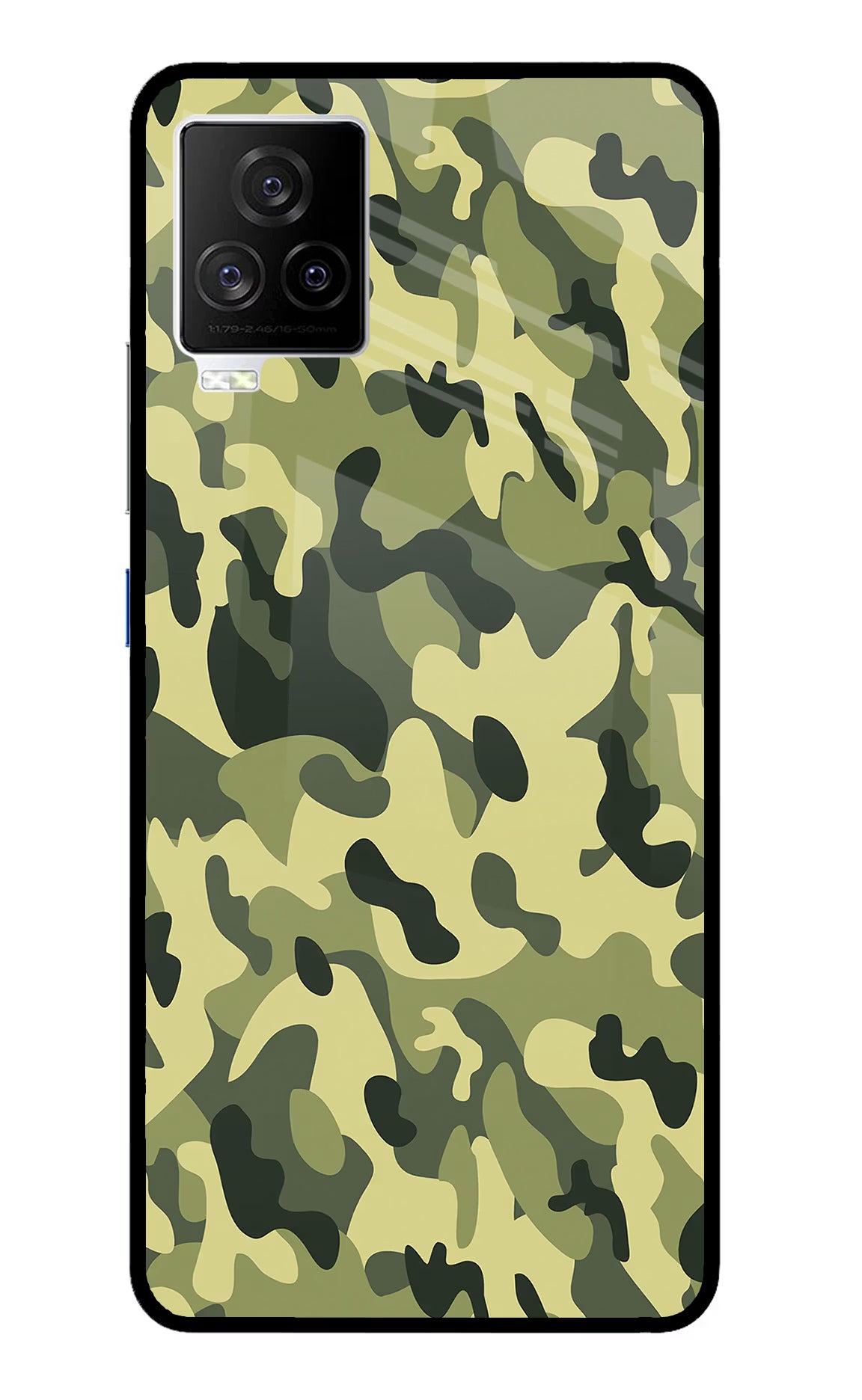 Camouflage iQOO 7 Legend 5G Back Cover - Camouflage iQOO 7 Legend 5G Glass Case Back Cover by Casekaro Camouflage iQOO 7 Legend 5G Glass Case Back Cover by Casekaro