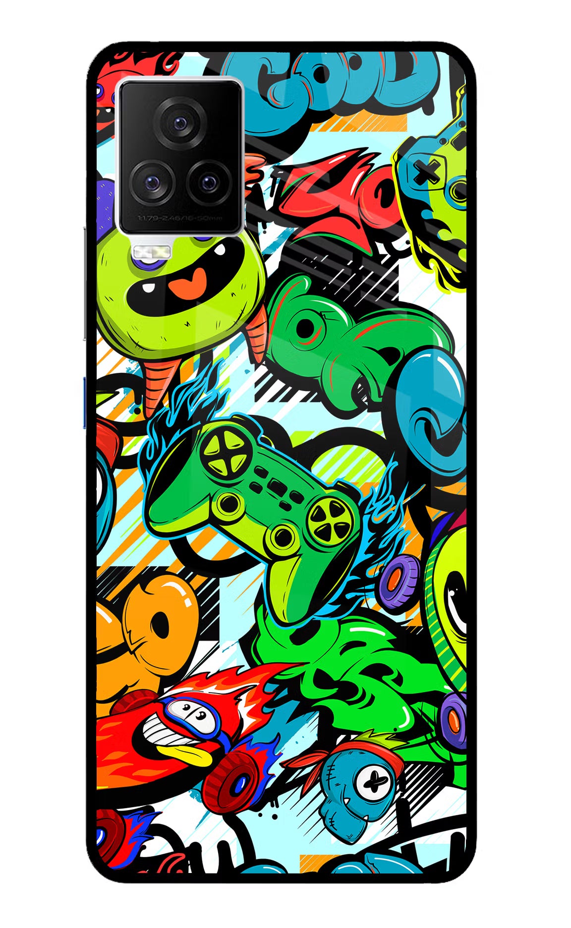 Game Doodle iQOO 7 Legend 5G Back Cover - Game Doodle iQOO 7 Legend 5G Glass Case Back Cover by Casekaro Game Doodle iQOO 7 Legend 5G Glass Case Back Cover by Casekaro