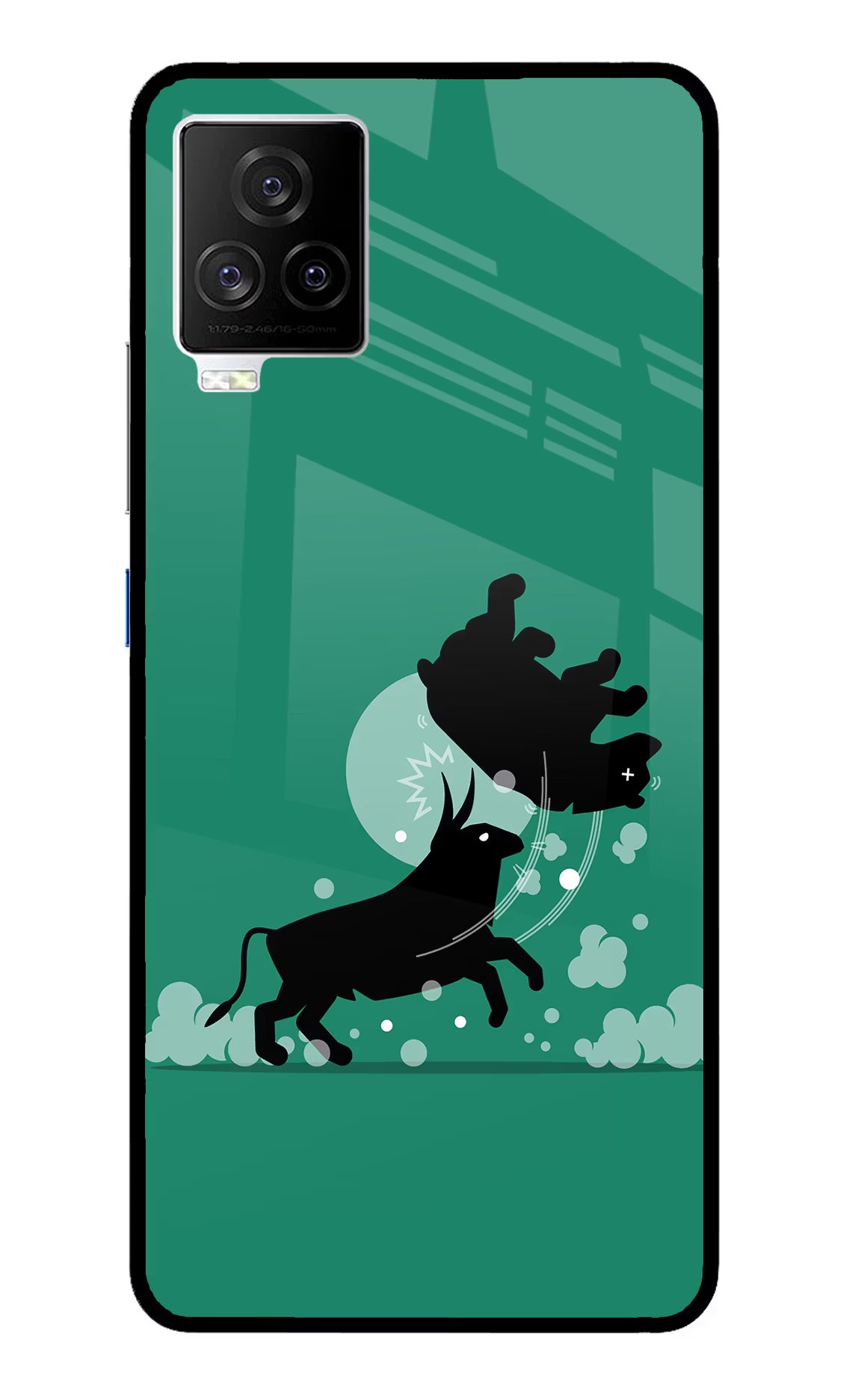 Bull Conqueror iQOO 7 Legend 5G Back Cover - Bull Conqueror iQOO 7 Legend 5G Glass Case Back Cover by Casekaro Bull Conqueror iQOO 7 Legend 5G Glass Case Back Cover by Casekaro