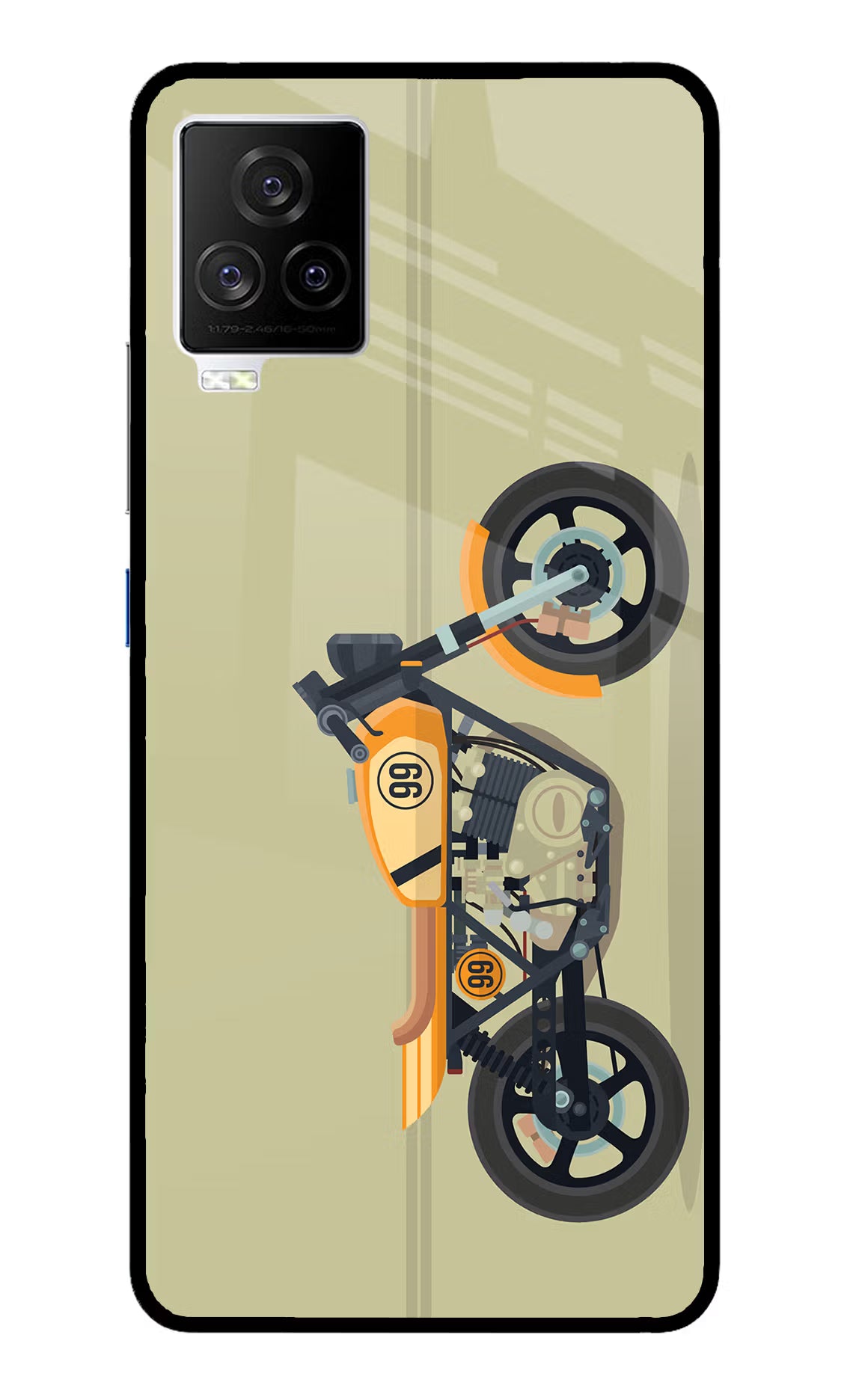 Vertical Speedster iQOO 7 Legend 5G Back Cover - Vertical Speedster iQOO 7 Legend 5G Glass Case Back Cover by Casekaro Vertical Speedster iQOO 7 Legend 5G Glass Case Back Cover by Casekaro