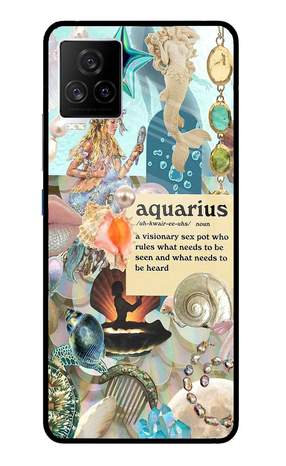 Aquarius Zodiac iQOO 7 Legend 5G Back Cover - Aquarius Zodiac iQOO 7 Legend 5G Glass Case Back Cover by Casekaro Aquarius Zodiac iQOO 7 Legend 5G Glass Case Back Cover by Casekaro