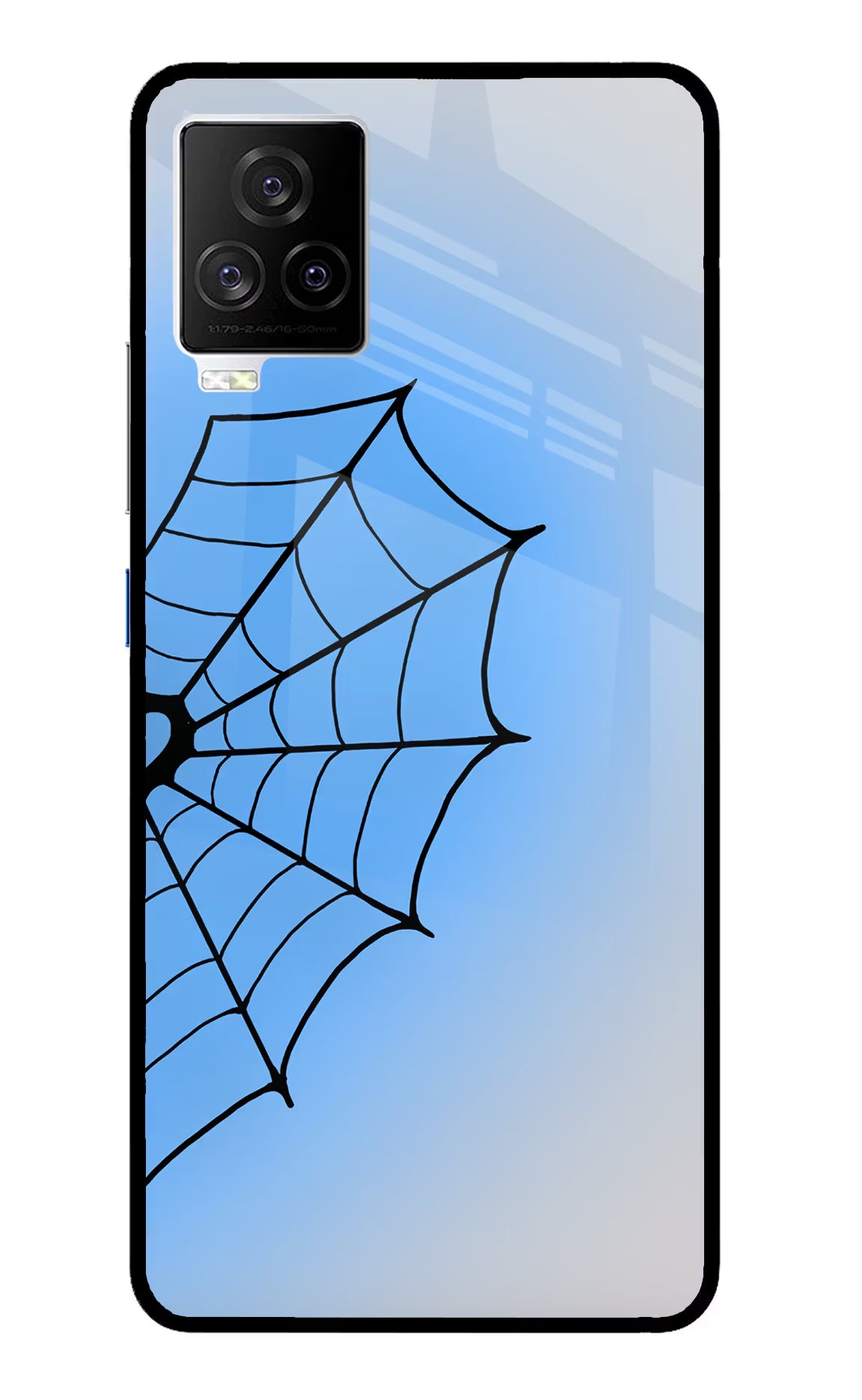 Blue Web iQOO 7 Legend 5G Glass Case - Blue Web iQOO 7 Legend 5G Glass Case Blue Web iQOO 7 Legend 5G Glass Case