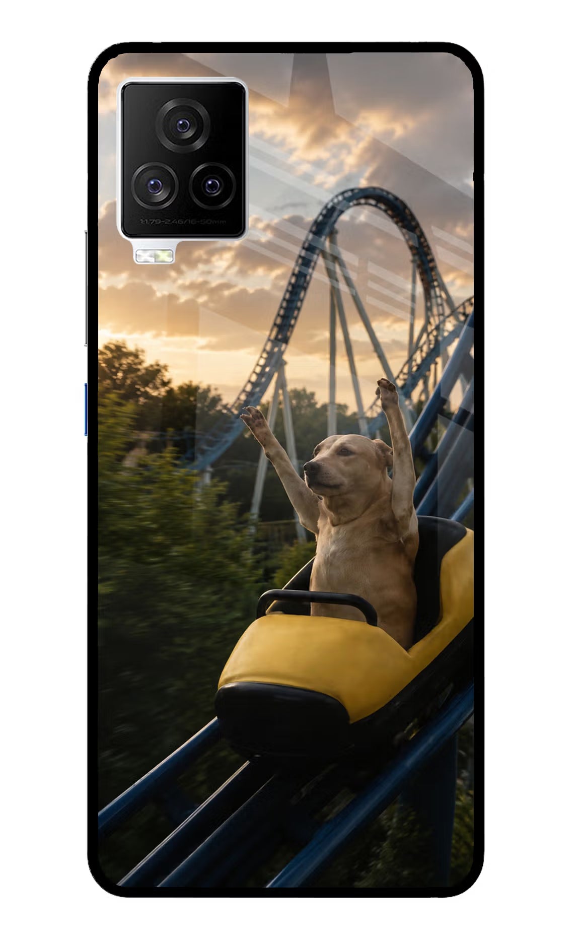 Rollercoaster Dog iQOO 7 Legend 5G Glass Case - Rollercoaster Dog iQOO 7 Legend 5G Glass Case Rollercoaster Dog iQOO 7 Legend 5G Glass Case