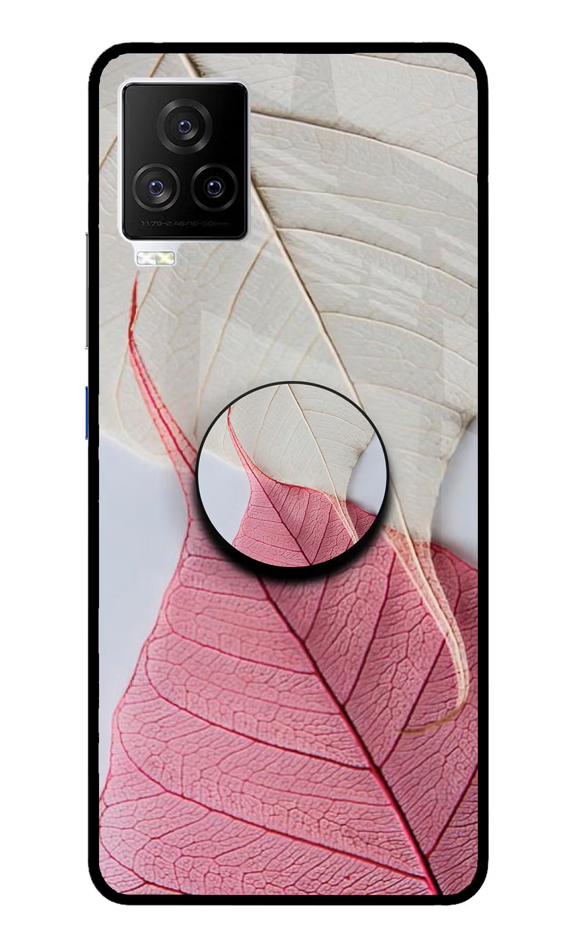 White Pink Leaf iQOO 7 Legend 5G Pop Case - White Pink Leaf iQOO 7 Legend 5G Pop Case by Casekaro White Pink Leaf iQOO 7 Legend 5G Pop Case by Casekaro