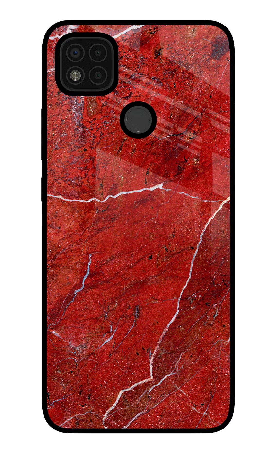 Red Marble Design Poco C31 Glass Case - Red Marble Design Poco C31 Glass Case Red Marble Design Poco C31 Glass Case