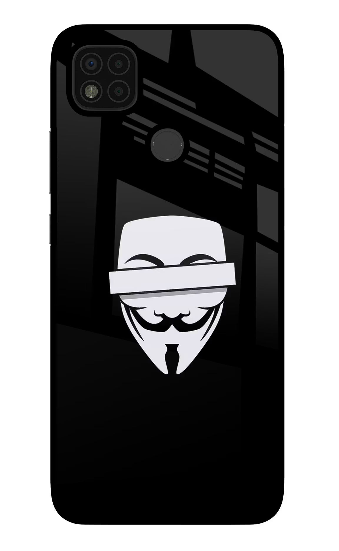 Anonymous Face Poco C31 Glass Case - Anonymous Face Poco C31 Glass Case Anonymous Face Poco C31 Glass Case