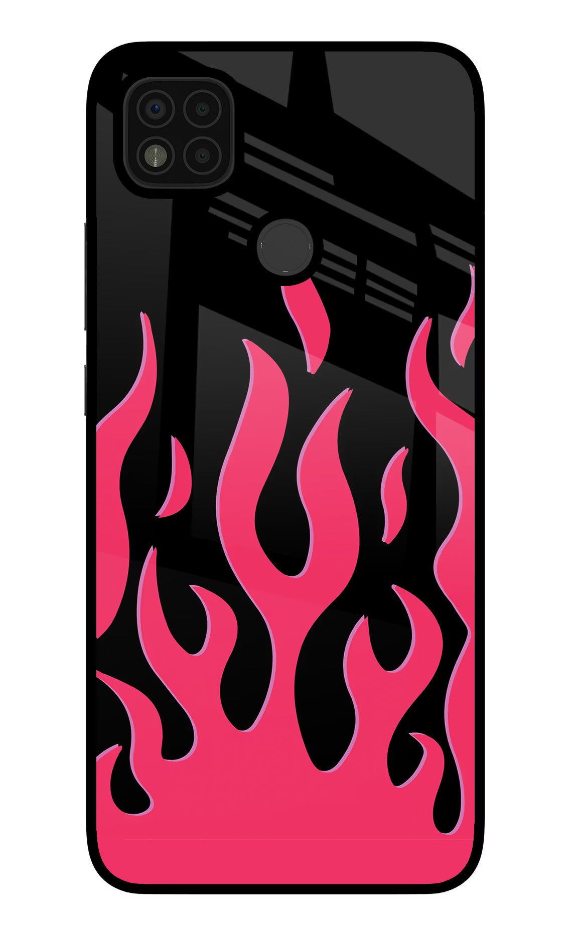 Fire Flames Poco C31 Glass Case - Fire Flames Poco C31 Glass Case Fire Flames Poco C31 Glass Case