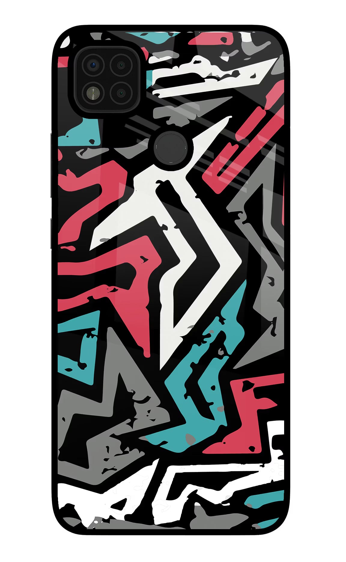 Geometric Graffiti Poco C31 Glass Case - Geometric Graffiti Poco C31 Glass Case Geometric Graffiti Poco C31 Glass Case