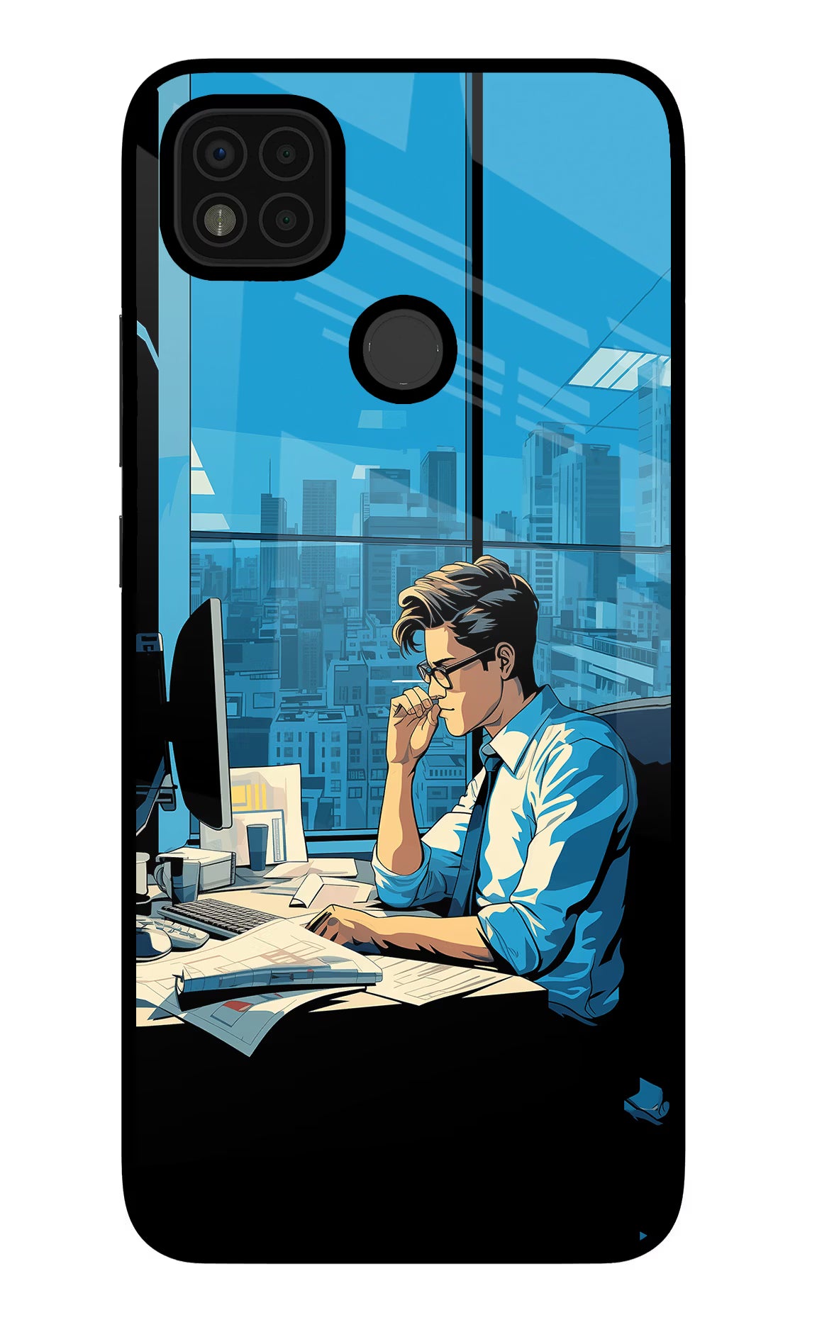 Focused Hustler (AI Generated) Poco C31 Glass Case - Focused Hustler (AI Generated) Poco C31 Glass Case Focused Hustler (AI Generated) Poco C31 Glass Case