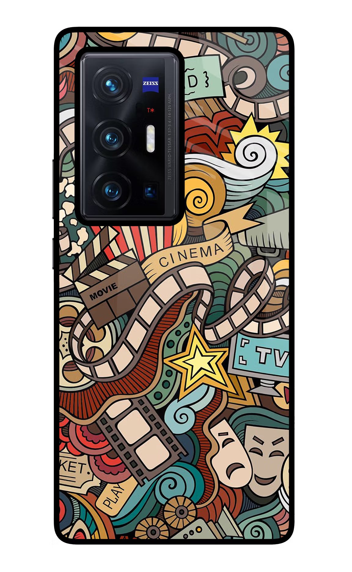 Cinema Abstract Vivo X70 Pro+ Back Cover - Cinema Abstract Vivo X70 Pro+ Glass Case Back Cover by Casekaro Cinema Abstract Vivo X70 Pro+ Glass Case Back Cover by Casekaro