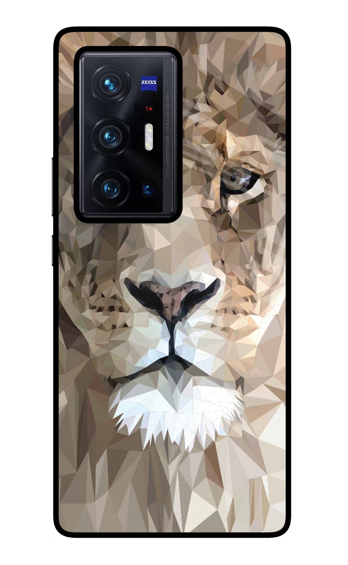 Lion Art Vivo X70 Pro+ Back Cover - Lion Art Vivo X70 Pro+ Glass Case Back Cover by Casekaro Lion Art Vivo X70 Pro+ Glass Case Back Cover by Casekaro