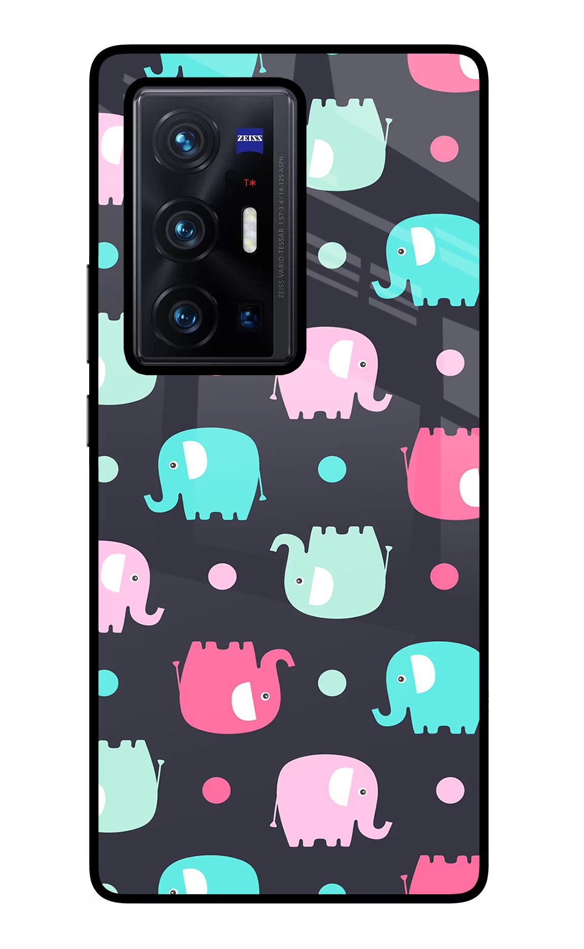 Elephants Vivo X70 Pro+ Back Cover - Elephants Vivo X70 Pro+ Glass Case Back Cover by Casekaro Elephants Vivo X70 Pro+ Glass Case Back Cover by Casekaro