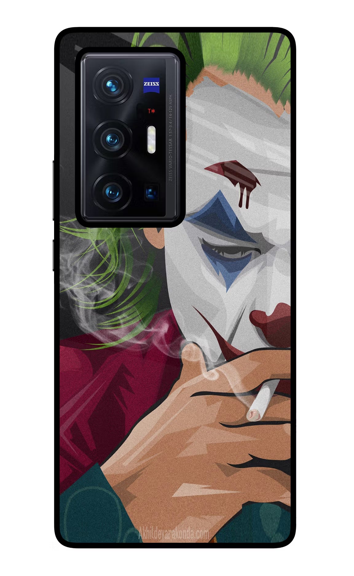 Joker Smoking Vivo X70 Pro+ Back Cover - Joker Smoking Vivo X70 Pro+ Glass Case Back Cover by Casekaro Joker Smoking Vivo X70 Pro+ Glass Case Back Cover by Casekaro