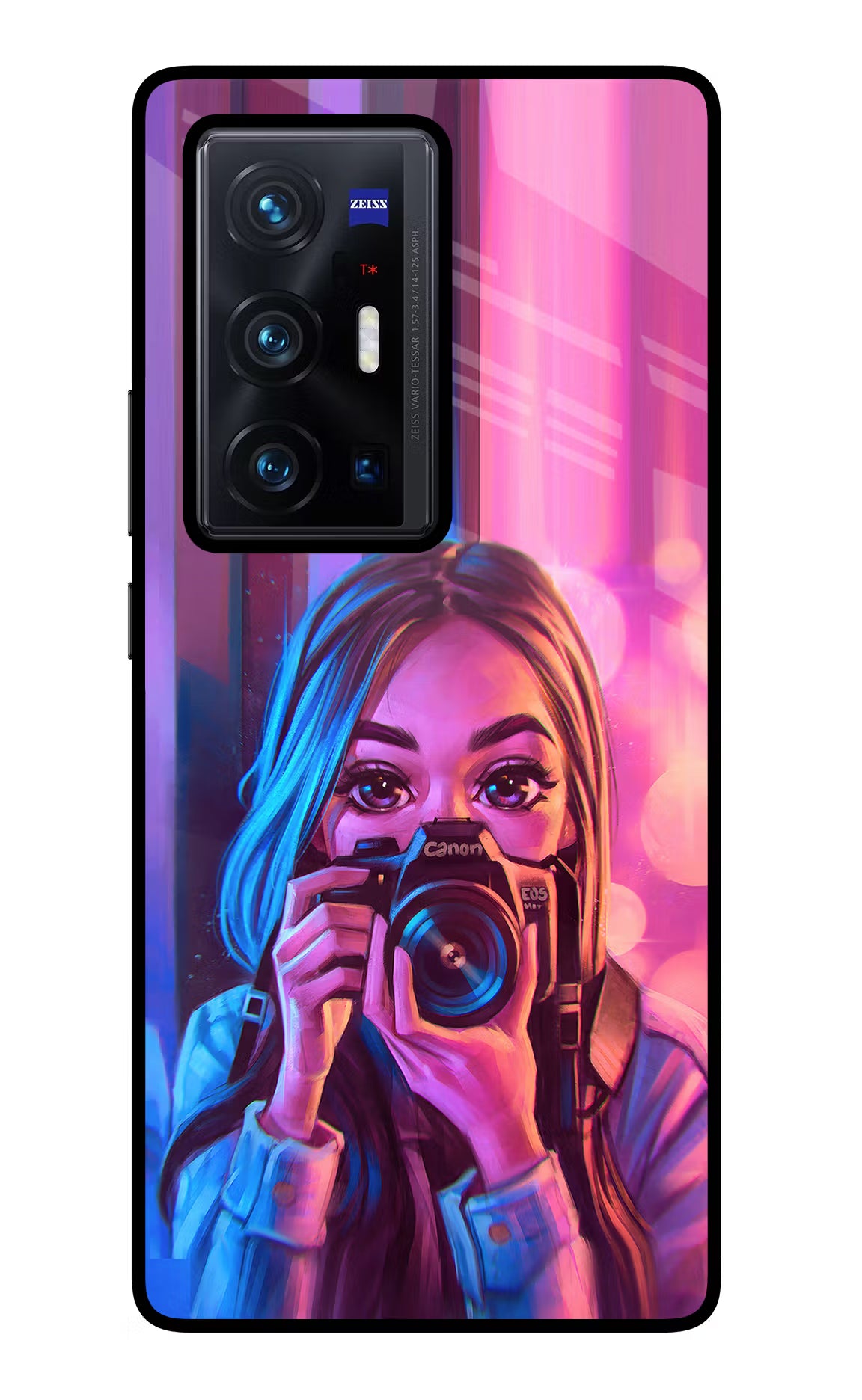 Girl Photographer Vivo X70 Pro+ Back Cover - Girl Photographer Vivo X70 Pro+ Glass Case Back Cover by Casekaro Girl Photographer Vivo X70 Pro+ Glass Case Back Cover by Casekaro