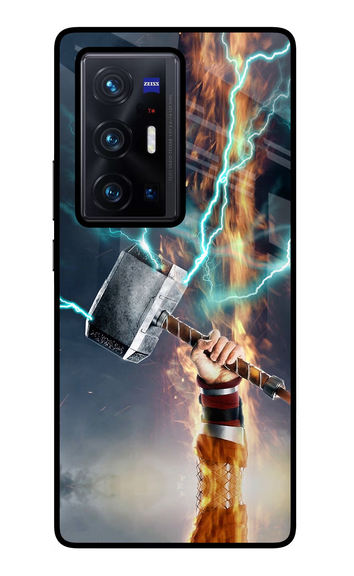 Thor Hammer Mjolnir Vivo X70 Pro+ Back Cover - Thor Hammer Mjolnir Vivo X70 Pro+ Glass Case Back Cover by Casekaro Thor Hammer Mjolnir Vivo X70 Pro+ Glass Case Back Cover by Casekaro