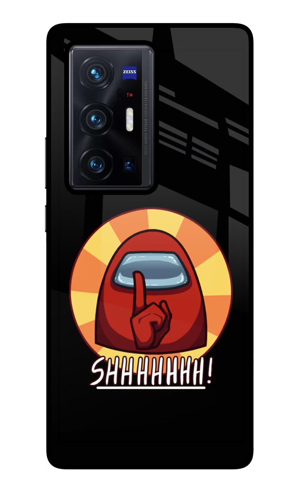 Among Us Shhh! Vivo X70 Pro+ Back Cover - Among Us Shhh! Vivo X70 Pro+ Glass Case Back Cover by Casekaro Among Us Shhh! Vivo X70 Pro+ Glass Case Back Cover by Casekaro