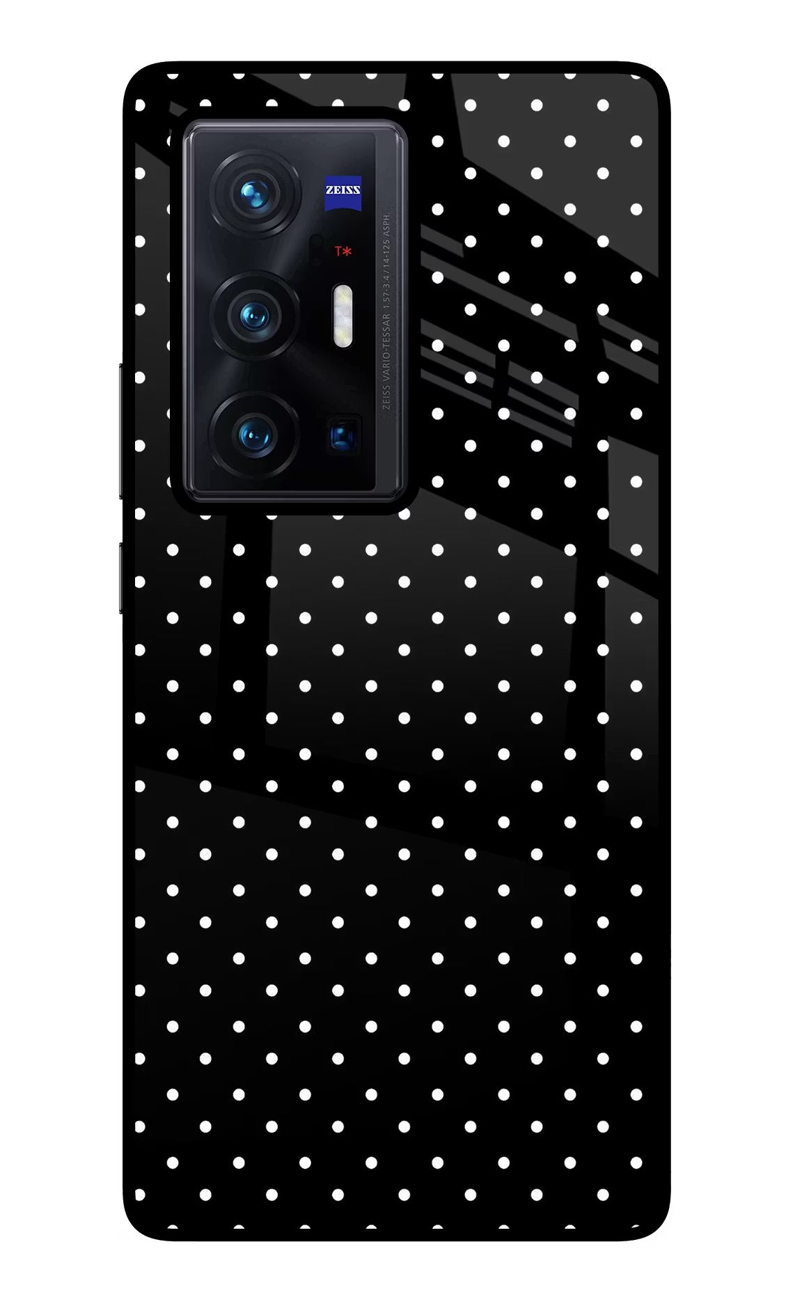 White Dots Vivo X70 Pro+ Back Cover - White Dots Vivo X70 Pro+ Glass Case Back Cover by Casekaro White Dots Vivo X70 Pro+ Glass Case Back Cover by Casekaro